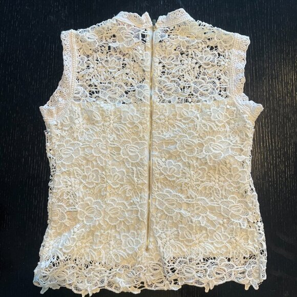 Nanette Lepore Sleeveless Lacy Blouse Top | Size Small - Picture 9 of 9